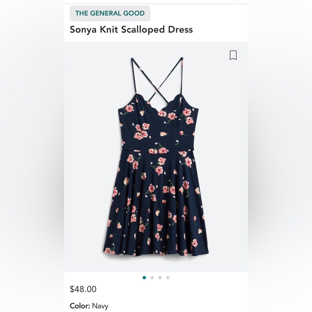 The general good Sonya Knit Scalloped Dress in Navy blue via StitchFix box